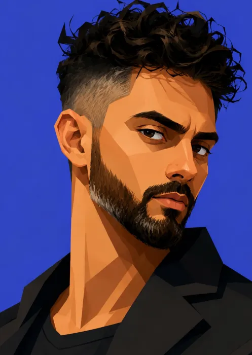 2D cartoon portrait style