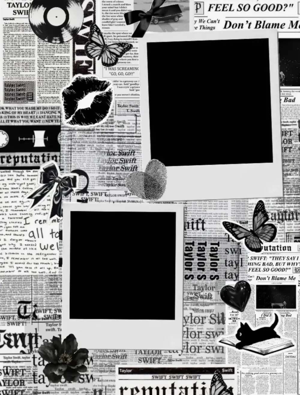 black and white collage wallpaper