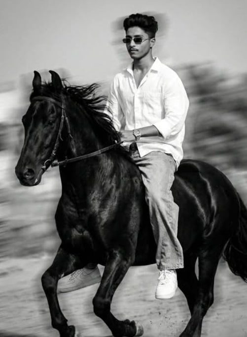 Black Horse Riding