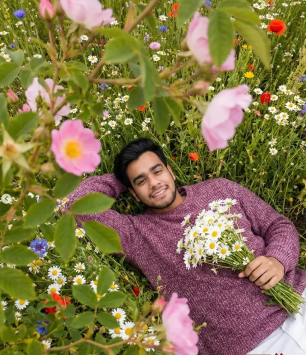 Flower Field Vogue Editorial Shot