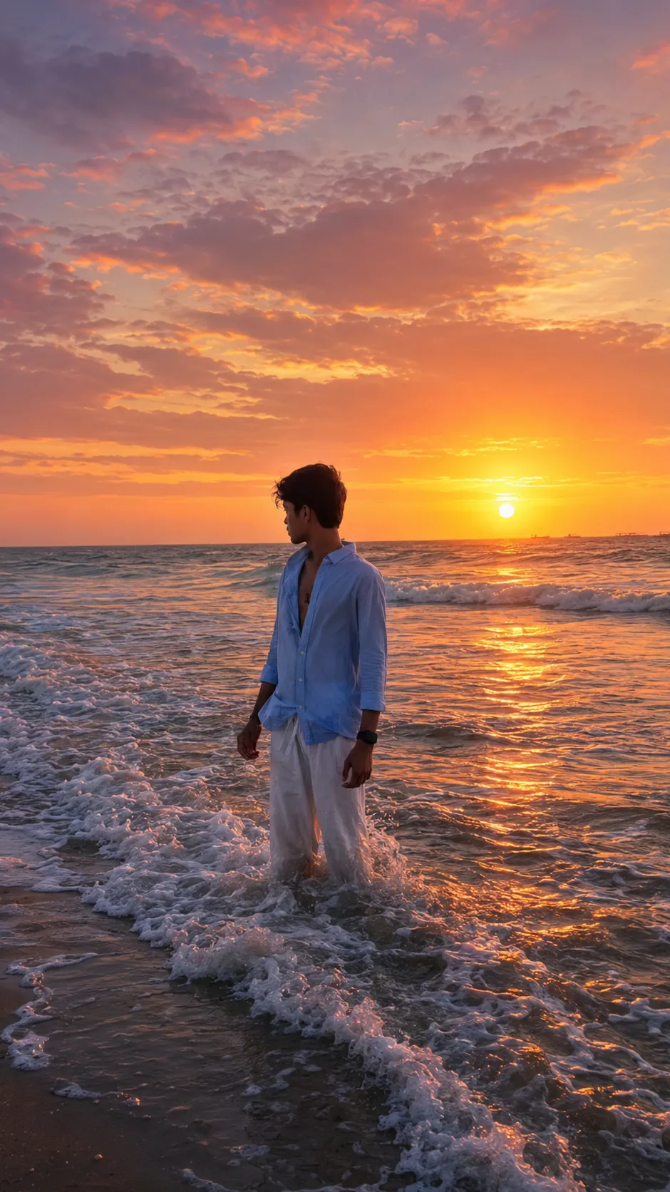 cinematic aesthetic beach sunset