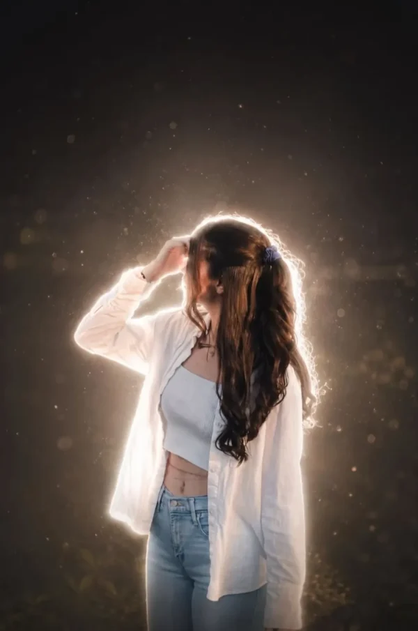 cinematic dreamy night portrait