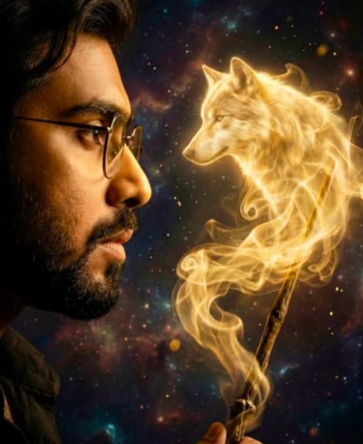 Cinematic Magic Wolf Spirit Portrait