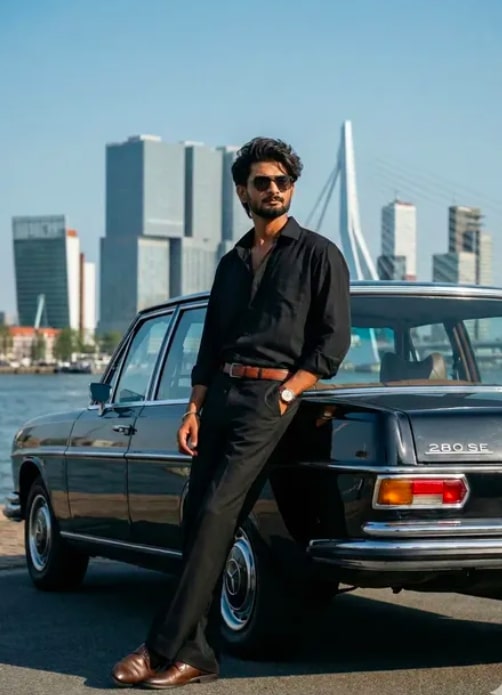 Cinematic Waterfront Mercedes Portrait