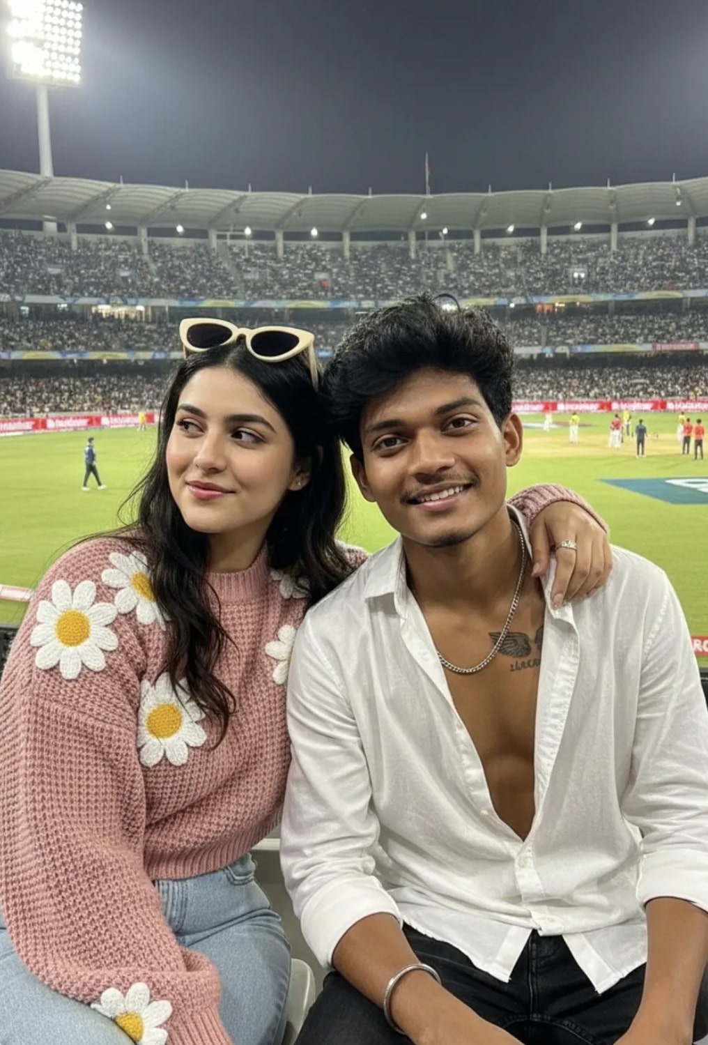 Cricket Stadium with girl