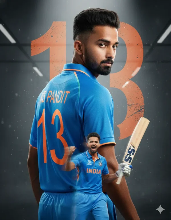 Cricketer in a blue Team India