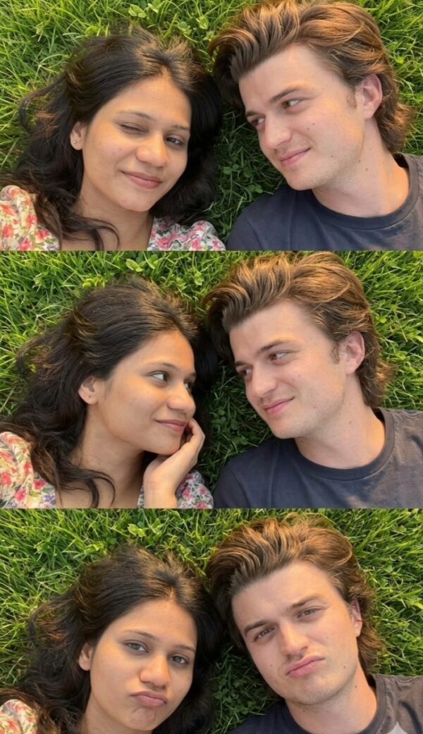 Cute Romantic Couple Grass Selfie Collage