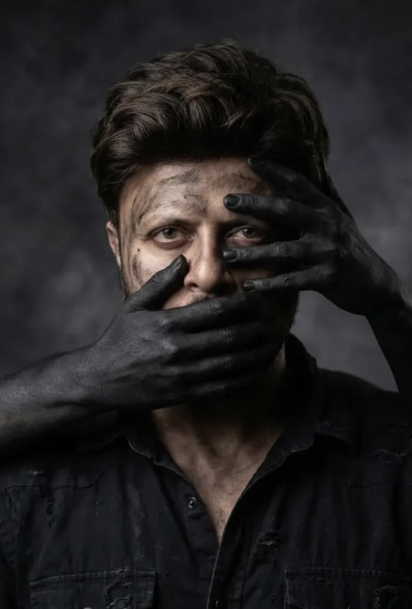 Dark psychological portrait of a man