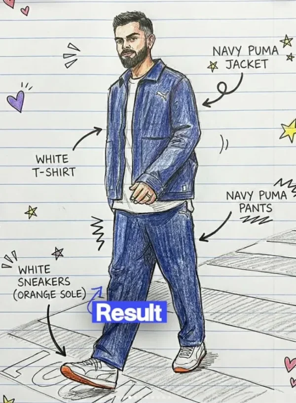 Hand-Drawn Outfit Sketch with Labels