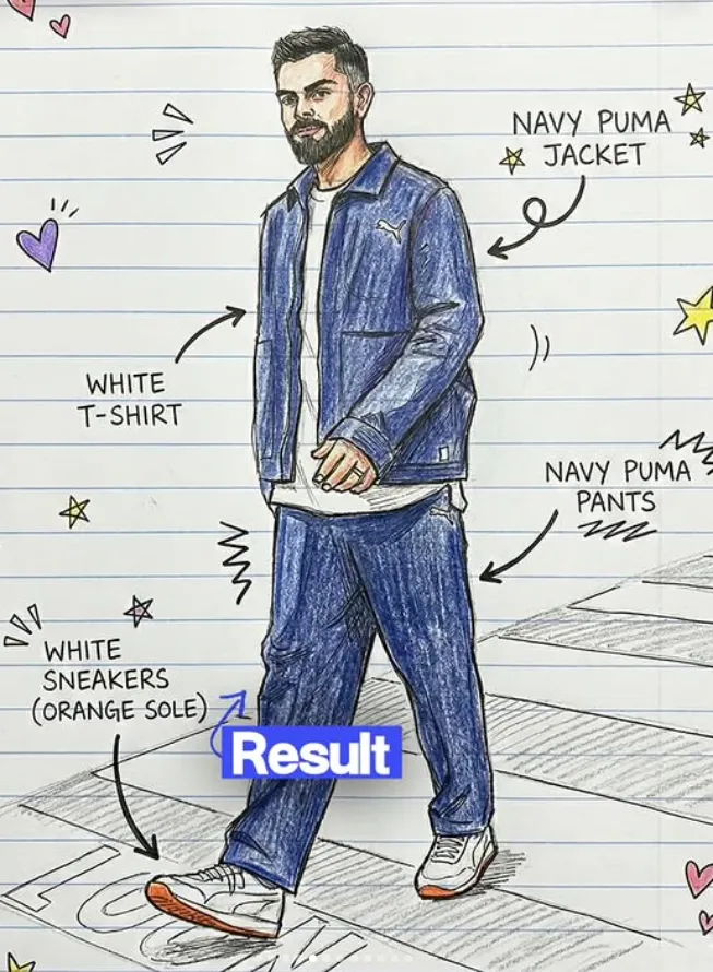 Hand-Drawn Outfit Sketch with Labels