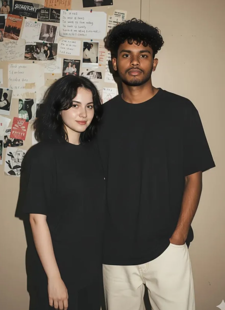 Lo-Fi 90s Flash Portrait of a Young Woman & Boy