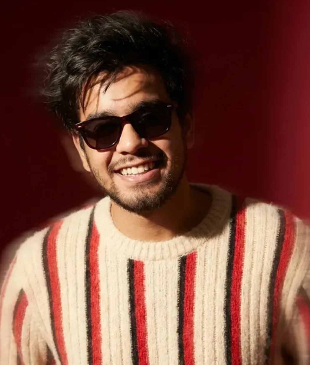 Man in Striped Sweater Vogue Motion Blur Portrait