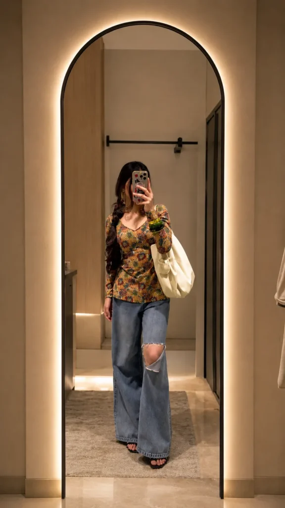 Mirror Viral Glowing yellow light