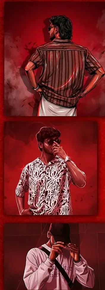 Red Tamil Gangster Cinematic Poster 4K