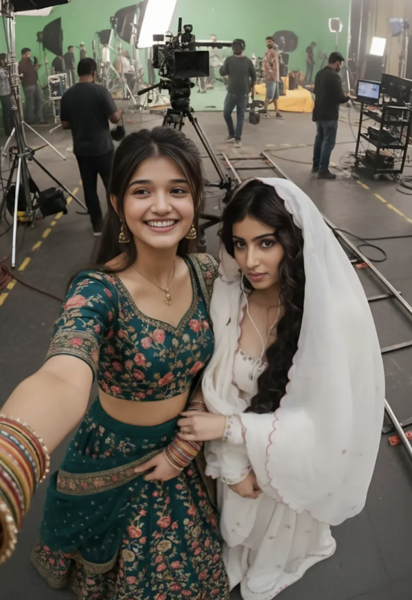 Selfie on set