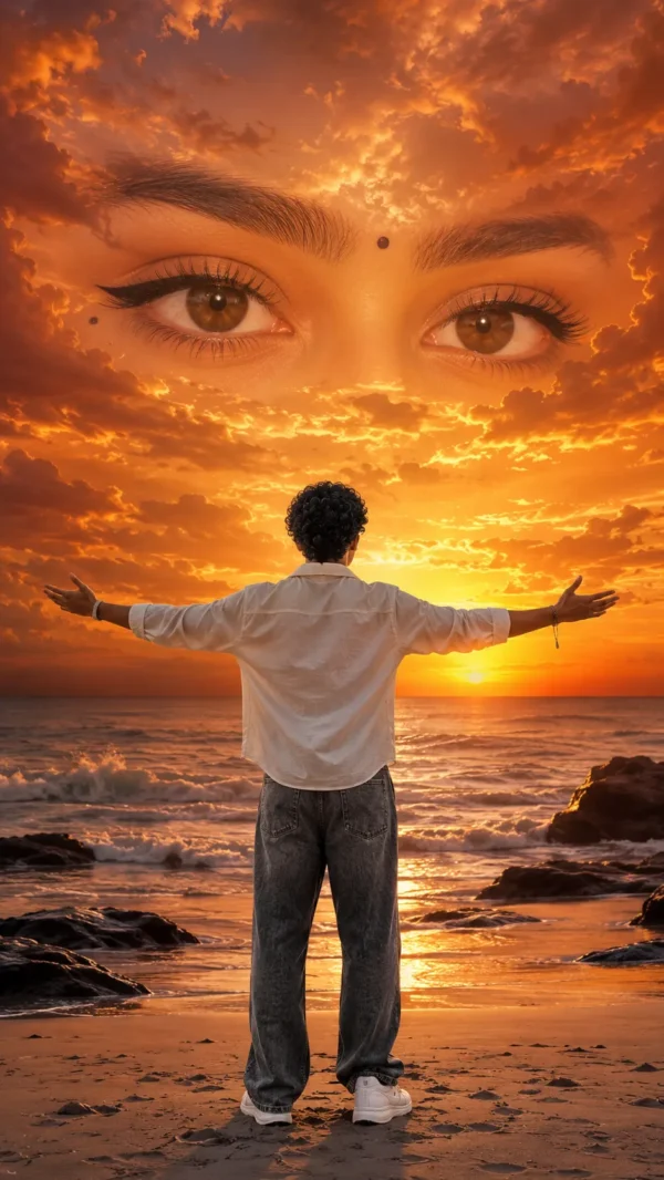 sky into a divine cinematic sunset