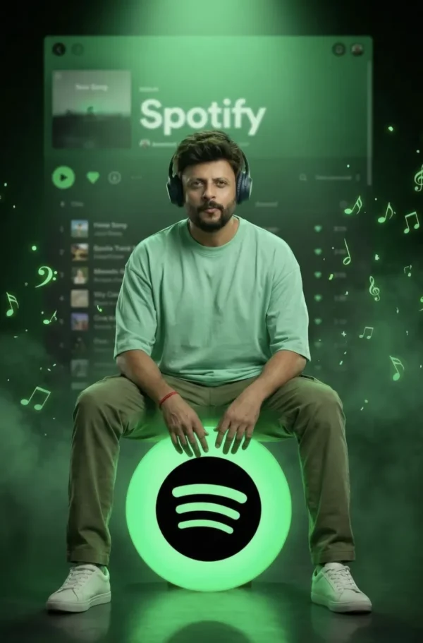 "Spotify" aesthetic in shades of green