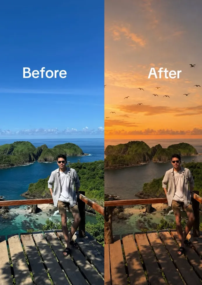 weather into a natural tropical sunset