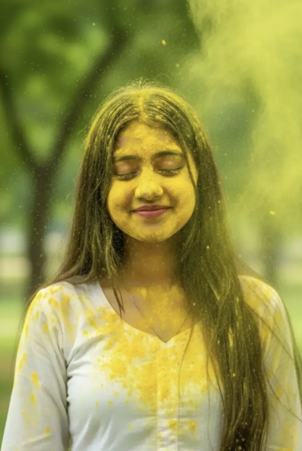 yellow colorfull holi