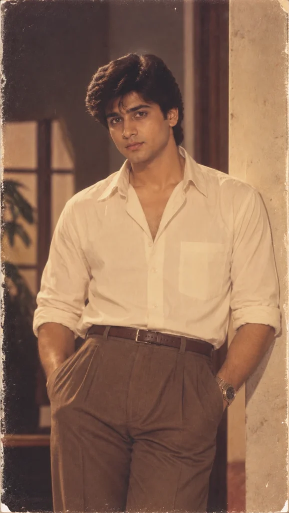 1980s Bollywood Hero AI Photo Prompt for Boys