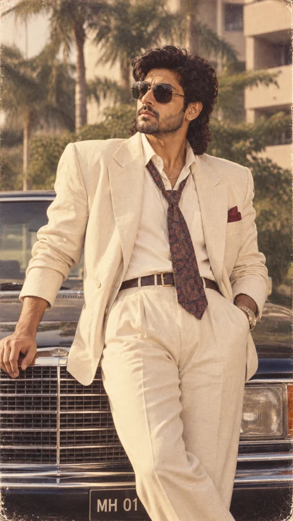 1980s Cream Suit AI Photo Prompt for Boys