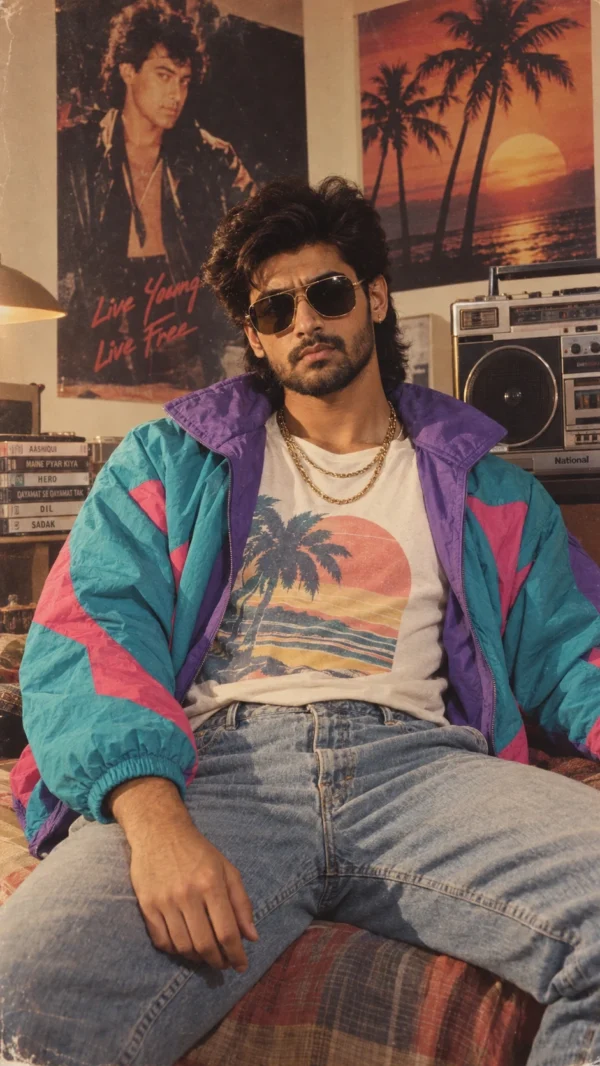 1980s Retro Streetwear AI Photo Prompt for Boys
