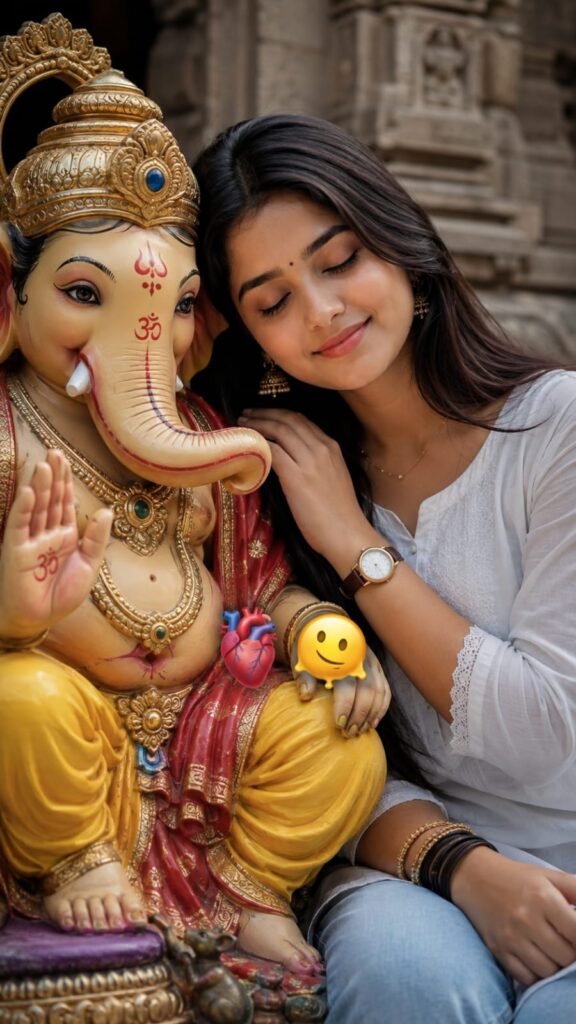 Serene Ganesha Statue Close-Up AI Prompt For Girls